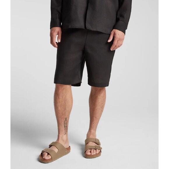 NWT Monos Algarve Black Unisex Shorts Washed Linen 4 XXL - Picture 2 of 7